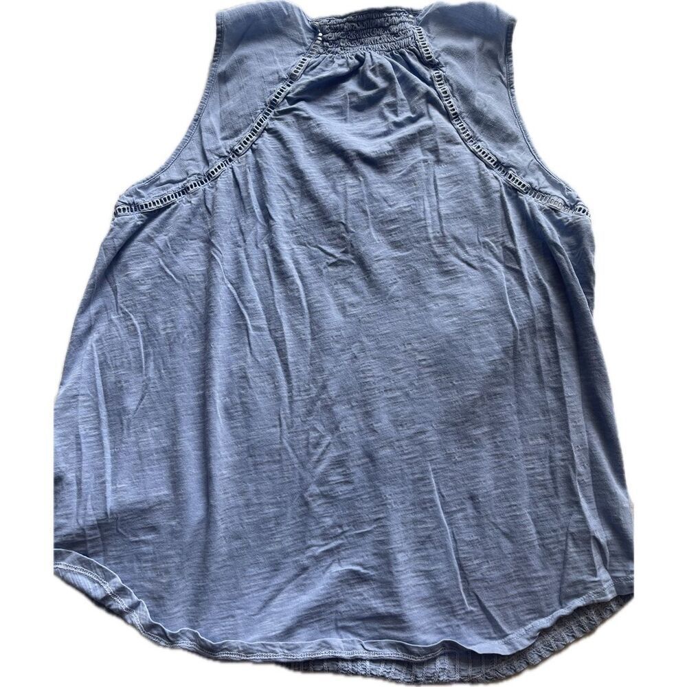 Lucky Brand Blue Embroidered Woman’s Tank Top Size 1X - Picture 2 of 6